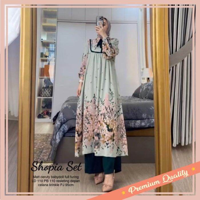 PROMO DISKON TERMURAH BAJU LEBARAN IDUL FITRI /Baju Setelan Wanita Muslim Shopia Shofia Set Celana K