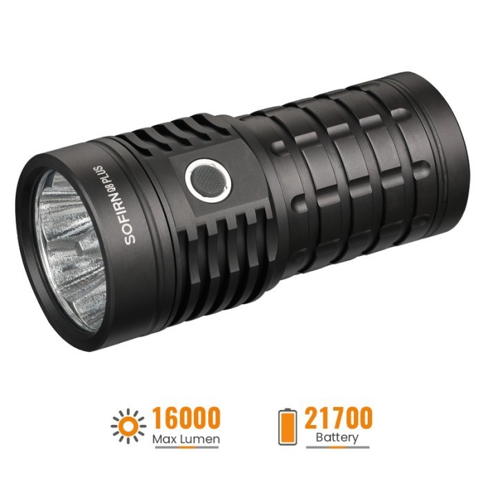 SOFIRN Q8Plus Rechargeable Flashlight 16000 Lumens Anduril 2.0 UI Powerbank Function
