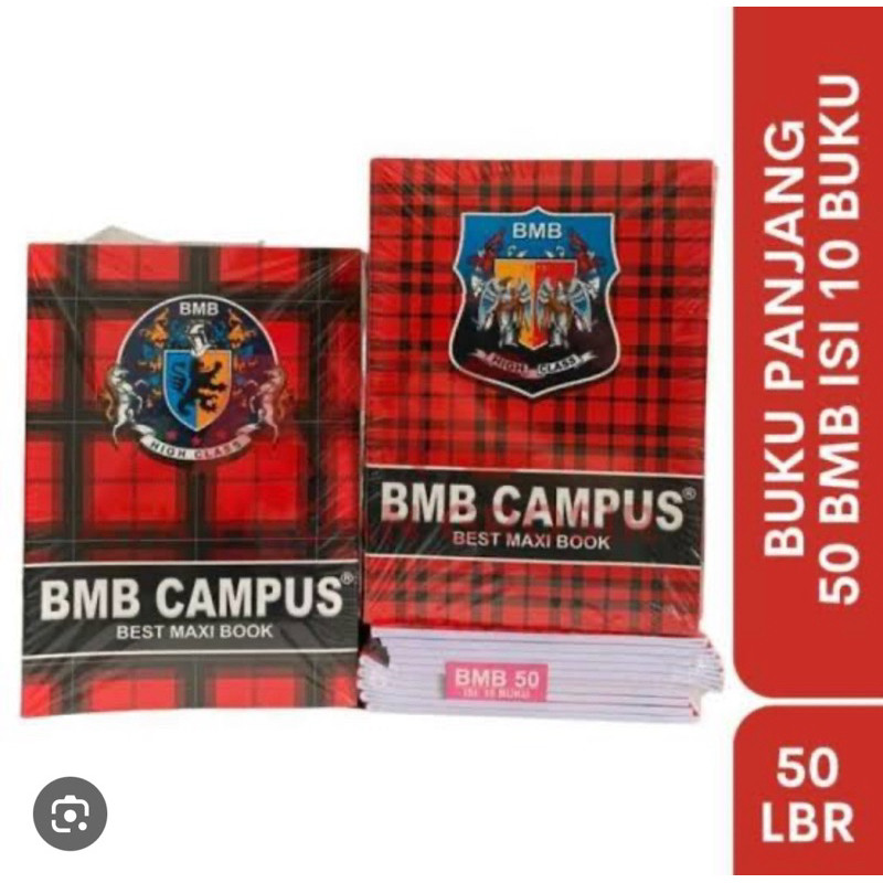

PAKET HEMAT BUKU TULIS BMB CAMPUS 50 LBR - 6 PACK / ISI 60 BUKU