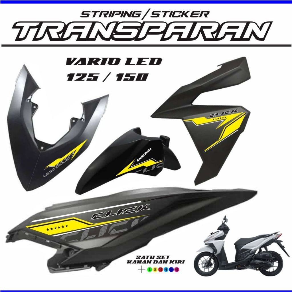 VARIASI STRIPING VARIO 125 LED TRANASPARAN /STIKER VARIO LED 125 /STRIPING VARIO VARIASI