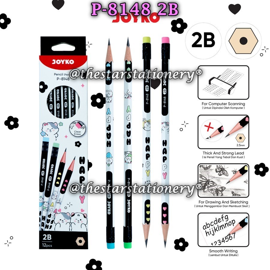 

(1 Biji) Pensil JOYKO P-8148 2B BISA PILIH WARNA / Pencil Pensil Joyko P-8148 2B (1 Biji)