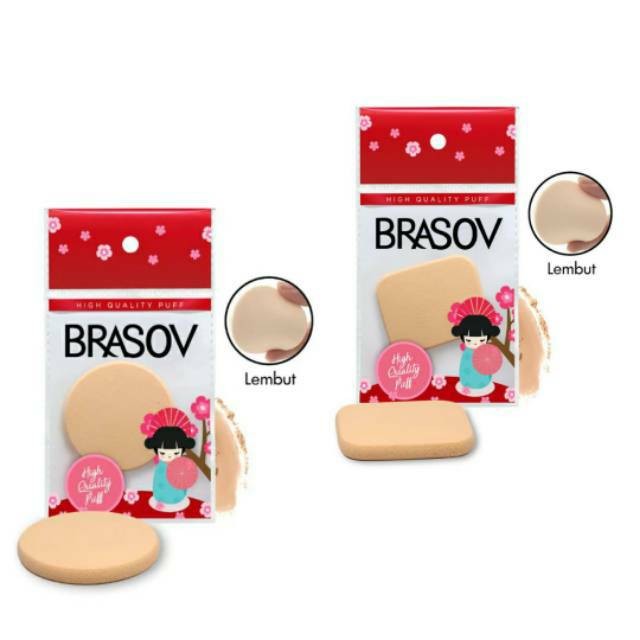 BRASOV Spons Bedak Bulat Kotak Tebal | Spons Bedak Petak | Spons Bulat Tipis | Sponge Puff Make Up