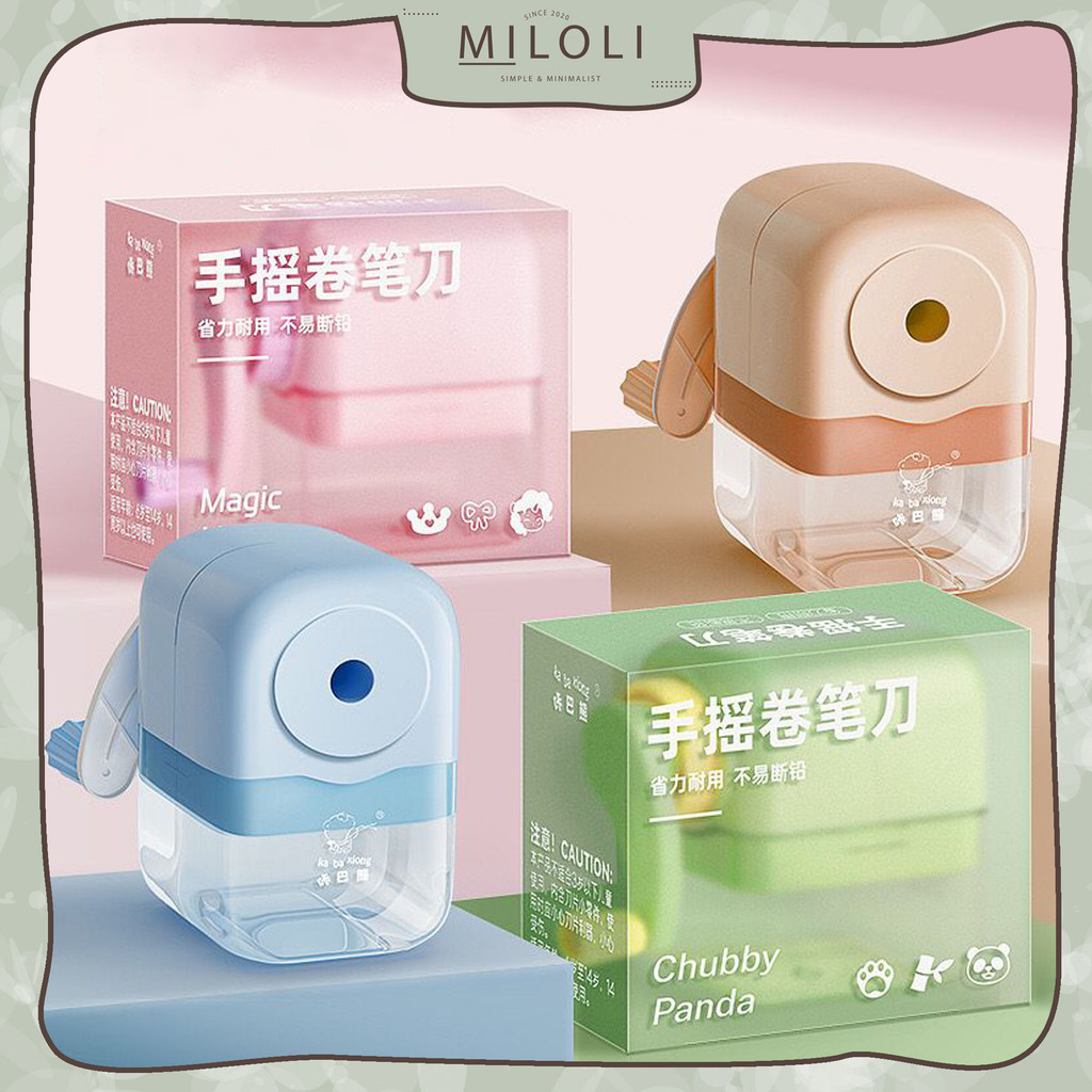

[MILOLI] 1Pcs MACARON COLORED PENCIL SHARPENER Student Rautan Peraut Pensil Manual Hand-Crank Pencil Large Alat Tulis - F0364