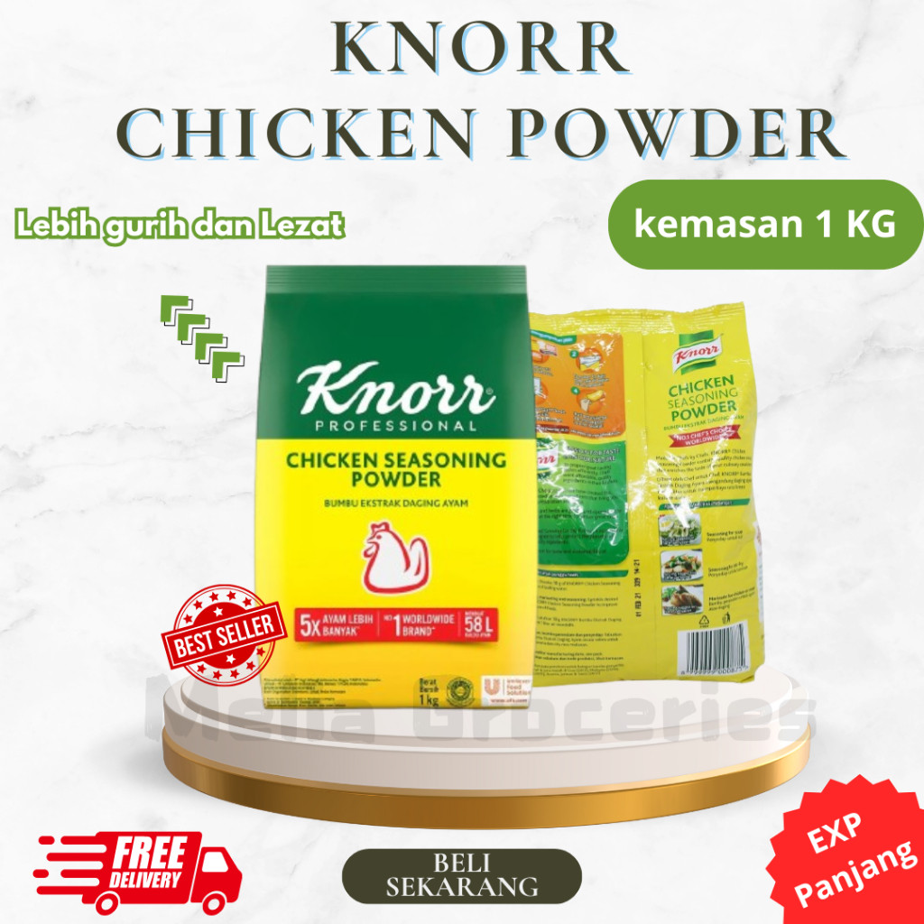 

KNORR CHICKEN Seasoning POWDER / Bumbu Ekstrak Daging Ayam 1 KG Bumbu Penyedap Rasa Ayam