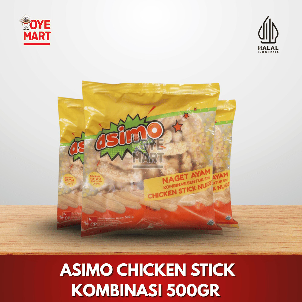 

ASIMO CHICKEN STICK KOMBINASI 500GR / NAGET AYAM BERBENTUK STIK