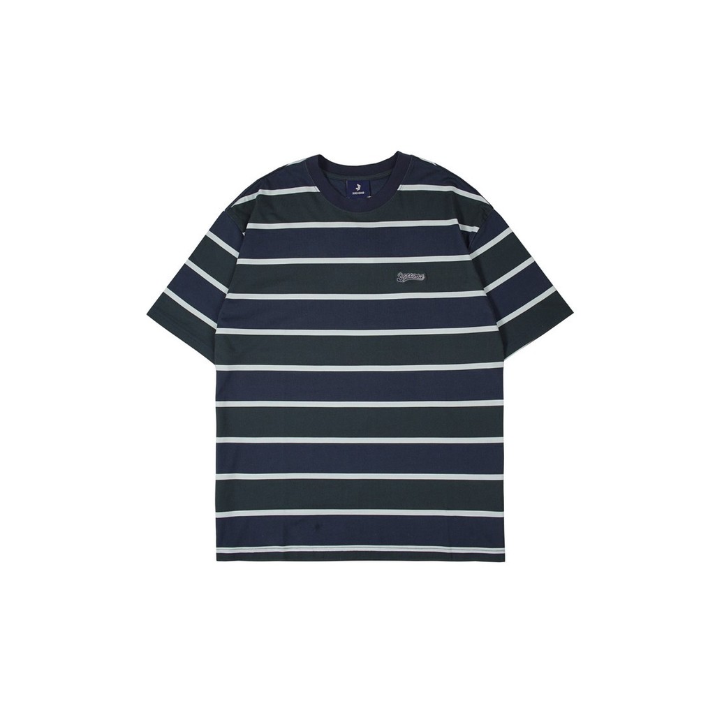 3Second Classic Cotton Soft Horizontal Stripes T-Shirt Black Iris H050423