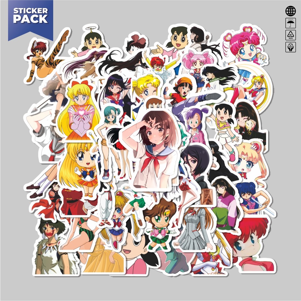 

[100PCS]Stiker Pack Stiker Anime Random Aesthetic Vinyl Anti Air Dekorasi Sticker Laptop Buku Journal Koper Helm Casing HP Gitar Helm Skateboard