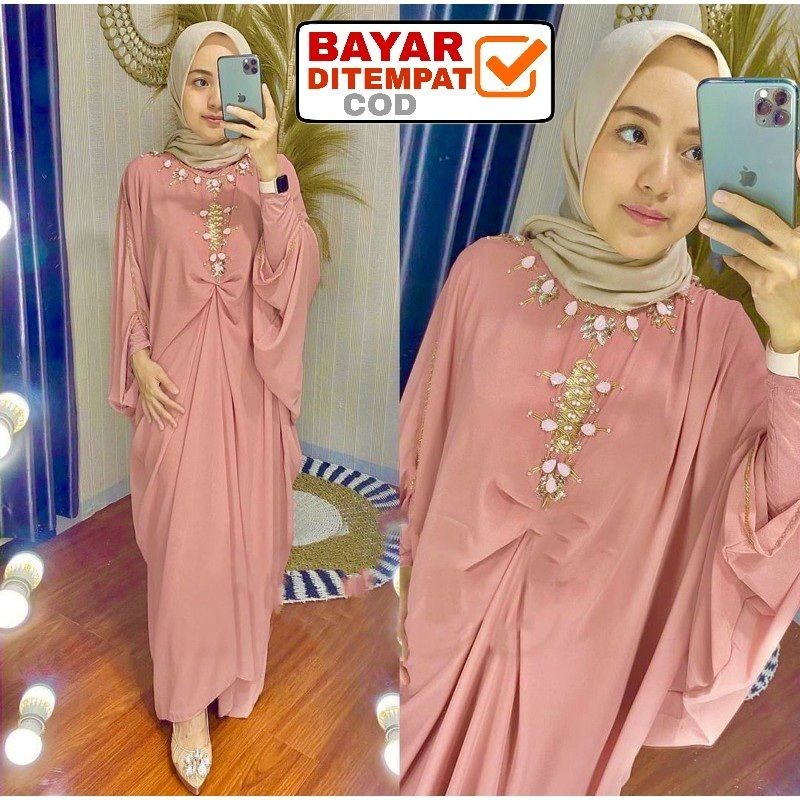 Kaftan Payet Raisa / Kaftan Lebaran / Kaftan Jumbo / Kaftan Mewah / Baju pesta