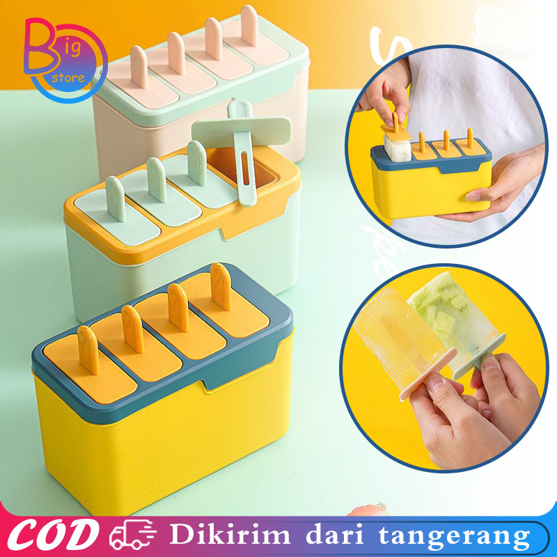 Lubang Cetakan Lolipop Alat Es Krim 4 Lubang Cetakan Es Krim Lolipop Cetakan Popsicle 4 Lubang Cetak