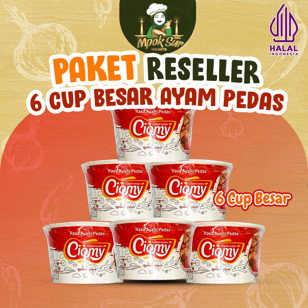 

Mpok Sur - Paket Hemat Ciomy Cuanki Cup Besar Ayam Pedas Set isi 6 pcs