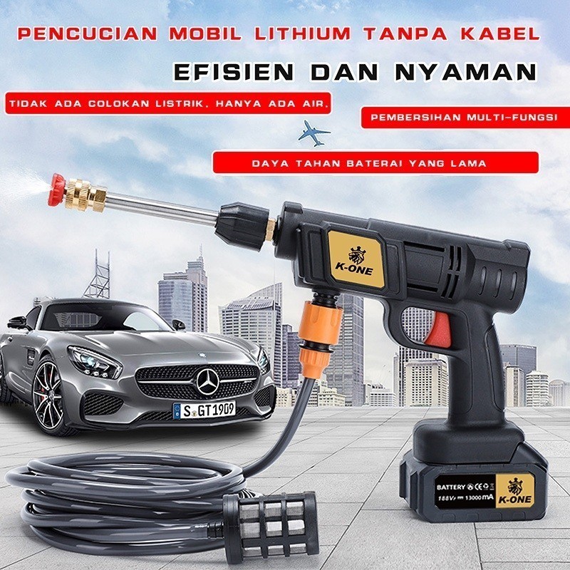 Alat Cuci Mobil/Motor Cuci Steam Jet Cleaner Portable 1 Baterai