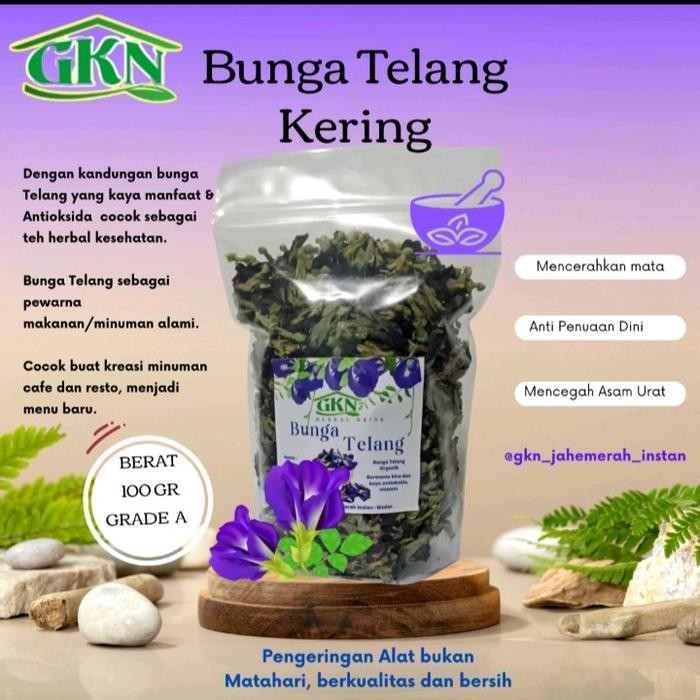 

Teh Bunga Telang Kering - 100gr Organik Bebas gula