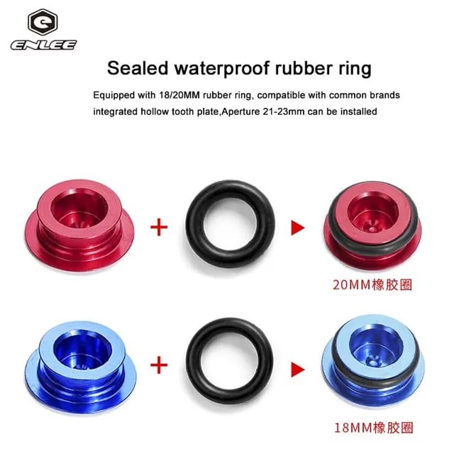 Enlee Penutup Cover Crank HT2 Dust Cover Kanan Alloy Tutup Hollowtech II Sepeda MTB Pelindung As Ten