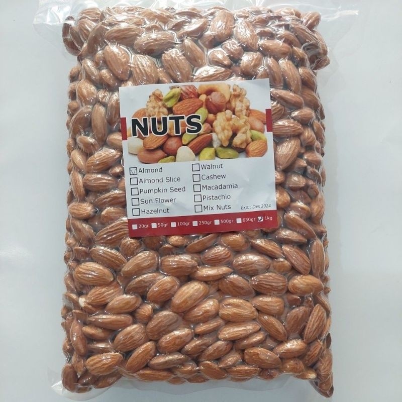 

raw almond kacang almond mentah 1kg