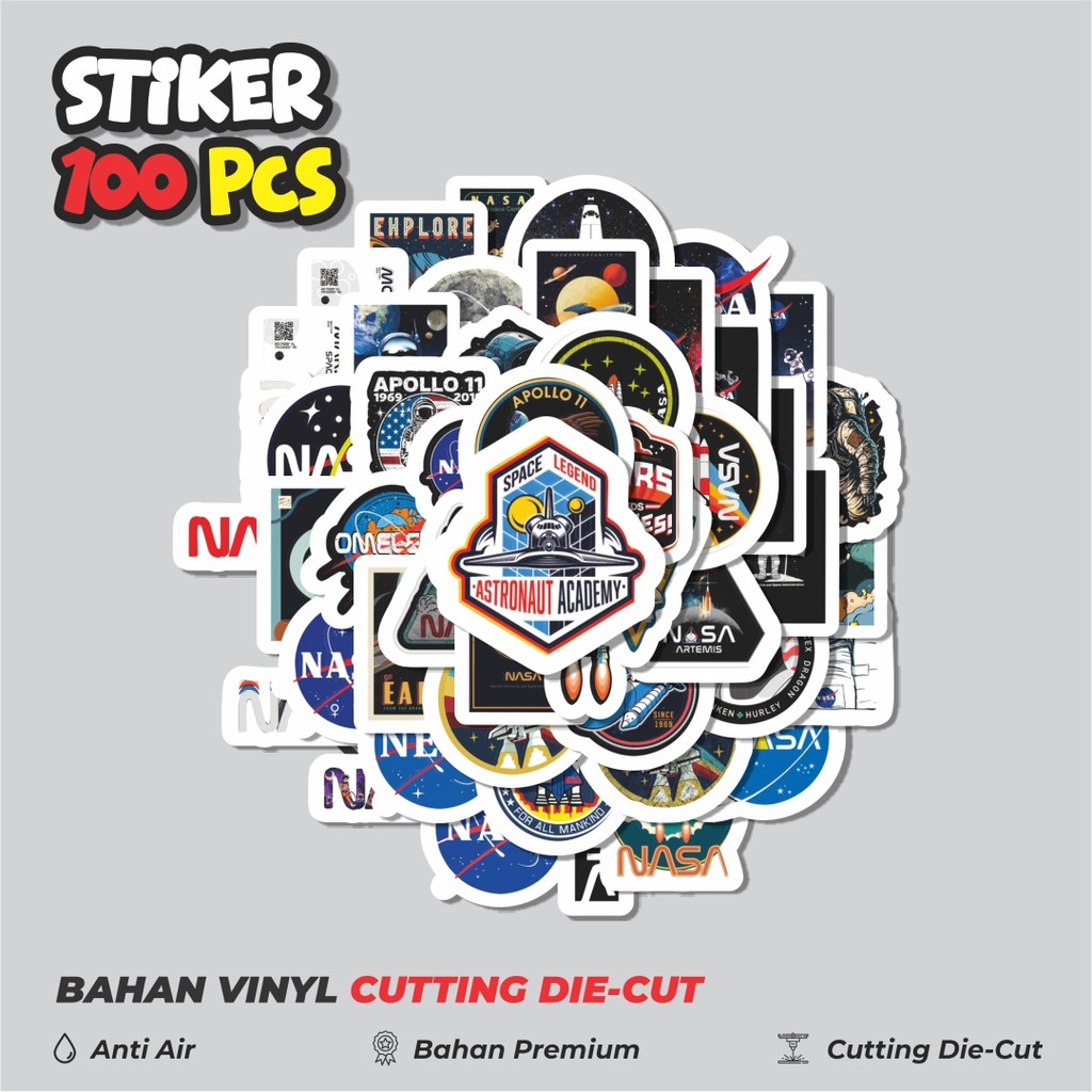 

Terbaru! 50 pcs Stiker Logo Nasa Dekorasi Lucu Kreatif untuk Notebook, Skateboard, HP