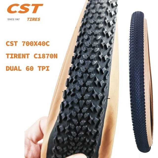 CST Tirent Ban Luar 700 x 40 C 700x40c Gravel Hybrid Tanwall Coklat Road Bike Touring Non Fold