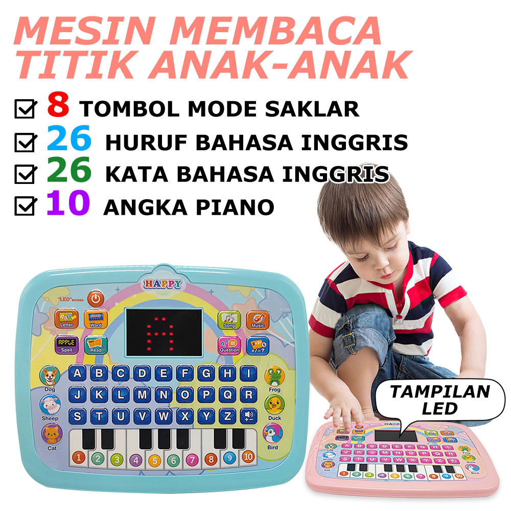 HOMZO - Laptop Mainan Edukasi Anak Tablet Belajar Huruf Edukasi Anak Mainan Tablet Musik Piano Anak