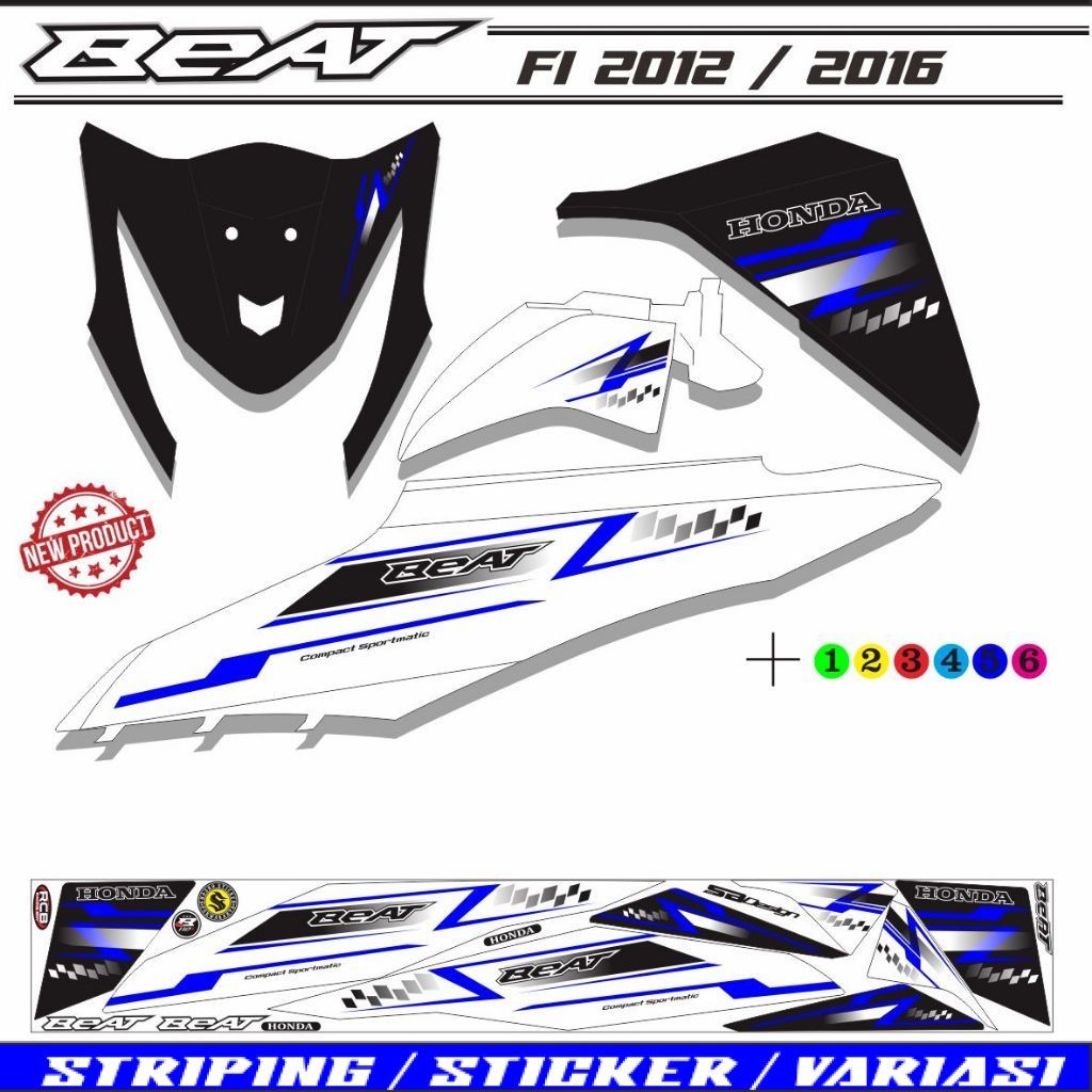 WARNA MOTIF STIKER MOTOR HONDA BEAT FI / STRIPING BEAT
