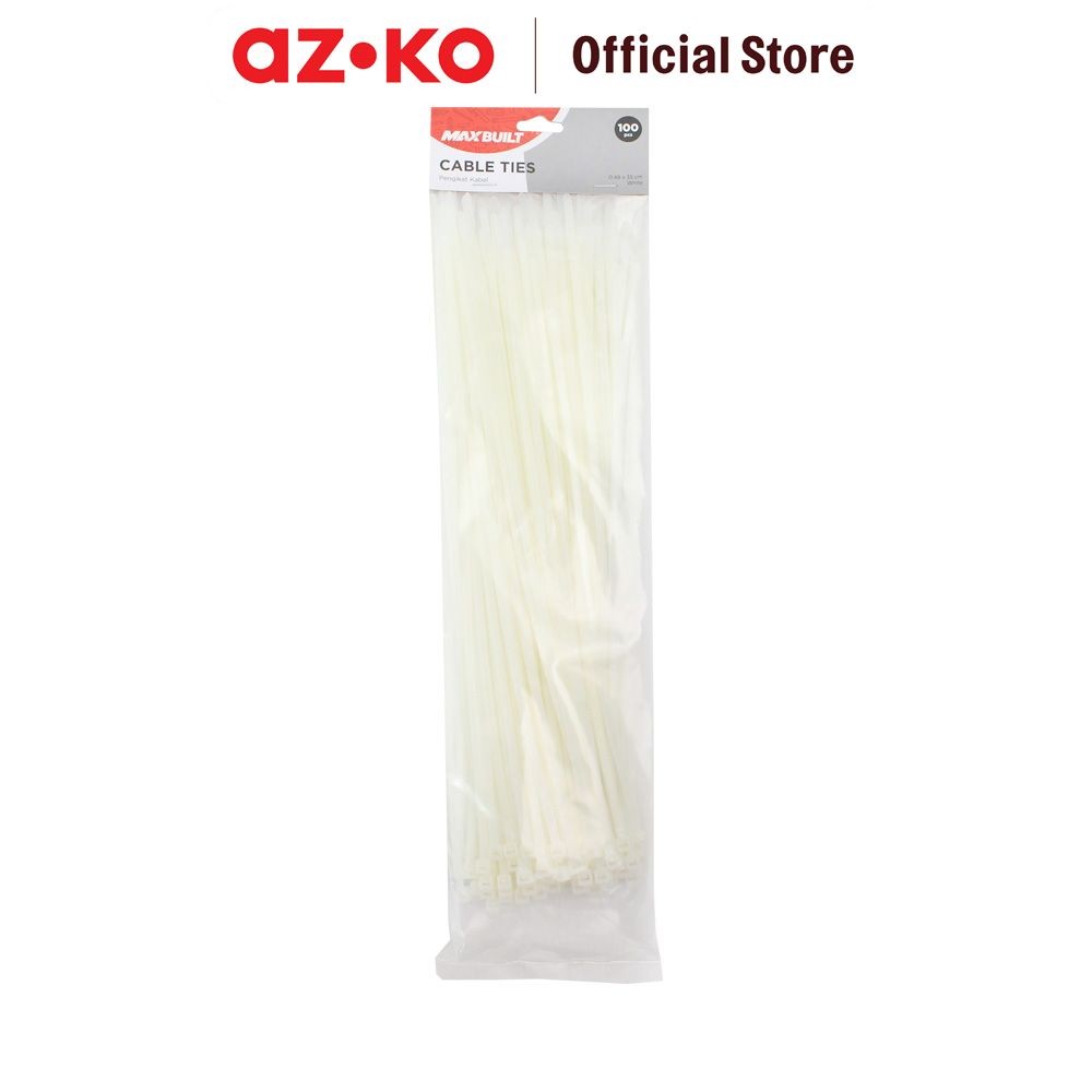 AZKO Maxbuilt Tali Pengikat Kabel 4.8X350 Mm 100 Pcs - Putih Cable Ties Zip Tie-Wrap Aksesoris Pengi
