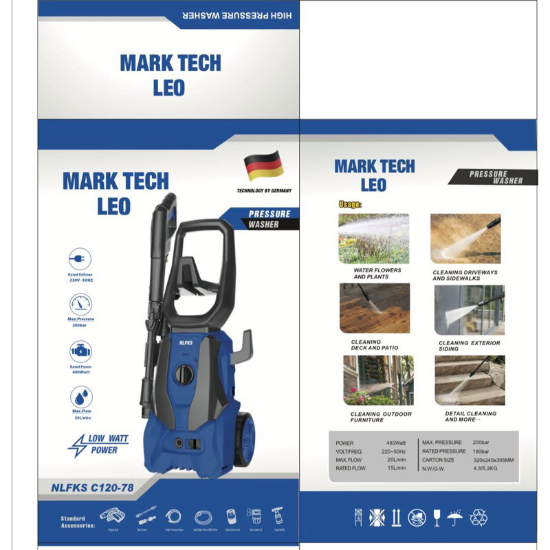 JET CLEANER MARK TECH LEO GERMANY TECHNOLOGY 🇩🇪 KUALITAS TERBAIK 200 BAR LOW WATT POWER STRONG NLFKS