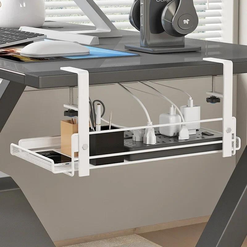 Under Desk Cable Management Tray, No Drill Steel Desk Cable Organizers, Wire Management Tray Cable M
