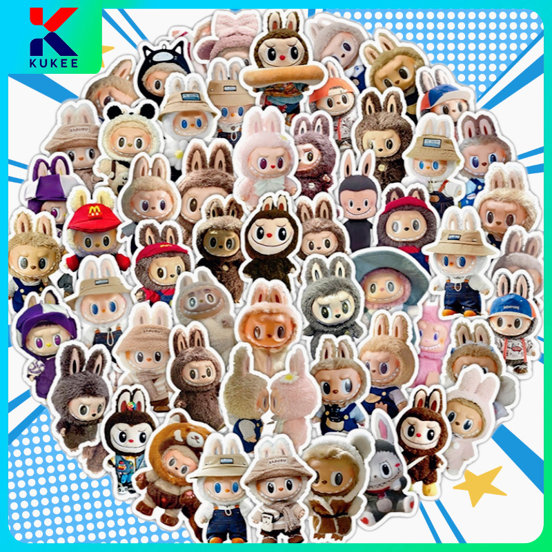 

KUKEE 60 PCS Labubu Stiker Logo Hypebeast Graffiti Sticker Vinyl Laptop Waterproof Diy HP Motor Helm Mobil Ipad Tablet