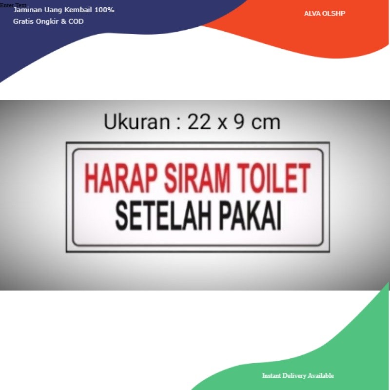 

sticker Sign "Harap Siram Toilet Setelah Pakai" stiker tulisan Harap siram toilet setelah pakai