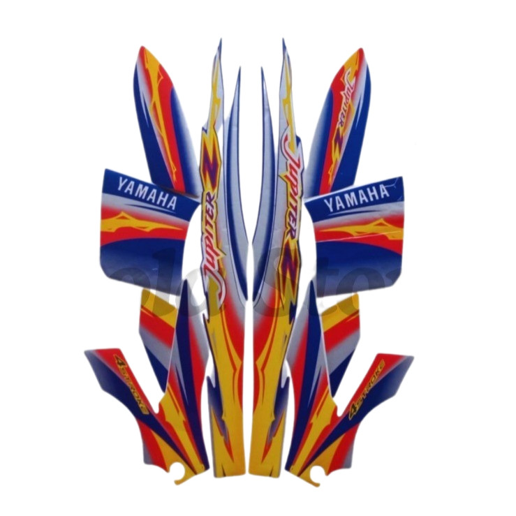 Stiker Striping Standar Yamaha Jupiter Z 2004 Kuning Biru List Stiker Standart Jupiter Z 2004