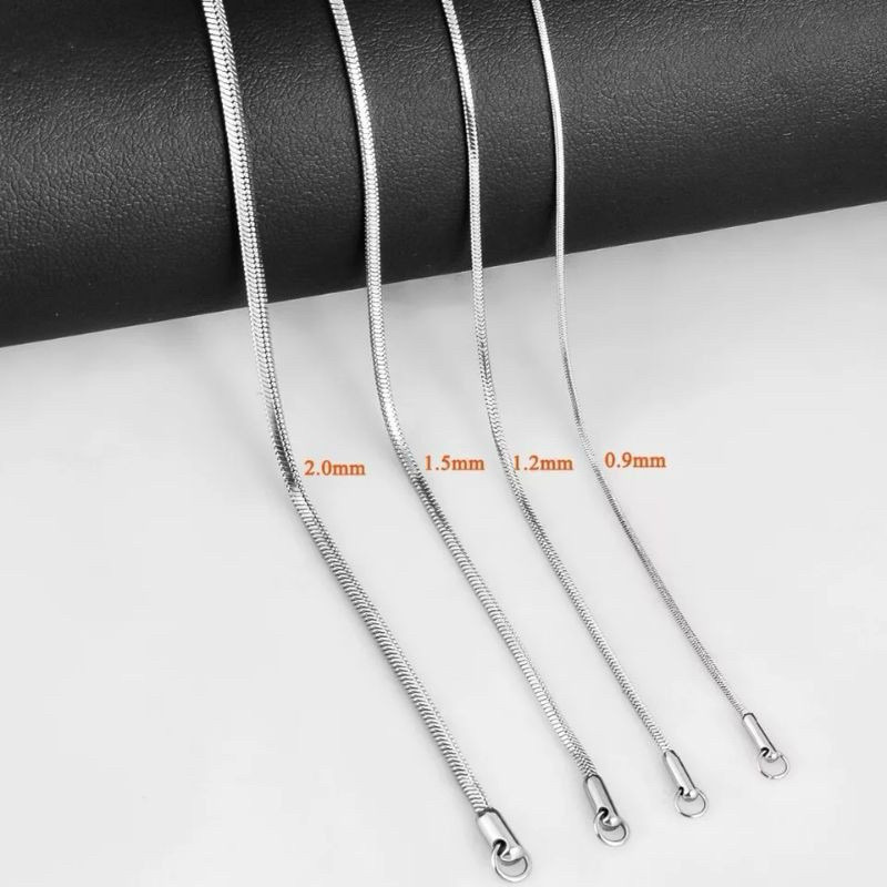 Titanium Kalung Titanium Belut Bulat silver perhiasan kalung polos anti karat