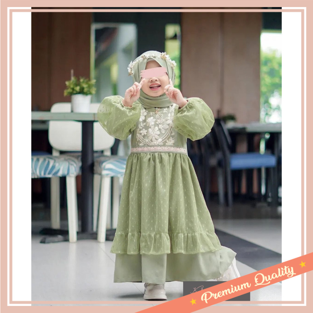 Gamis anak Muslim Lebaran baju Idul Fitri / SET GAMIS ANAK/GAMIS ANAK TILE/GAUN PESTA/GAMIS BROKAT/T