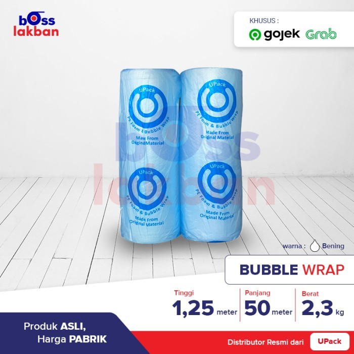 

Bubble Wrap UPACK Bening Hitam 125 cm x 50 meter - 2,3 Kg Bening, Core