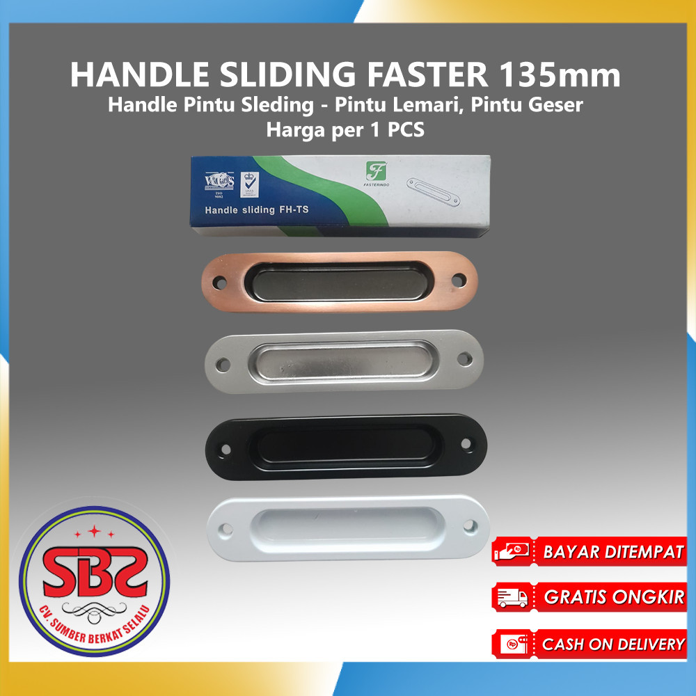 Handle Sliding Faster 135 mm - handel tanam -  handle pintu sleding - pintu geser sliding laci & pin