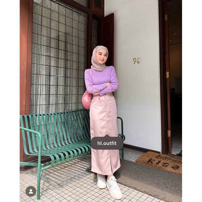 KBS98 HL HANA KOREAN MIDI SKIRT Y2K REALPICT