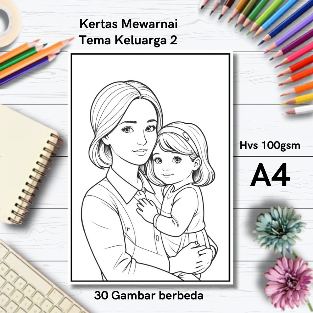 

30 Gambar Kertas mewarnai anak / Coloring / Sketa Tema Keluarga 2claraa aurel