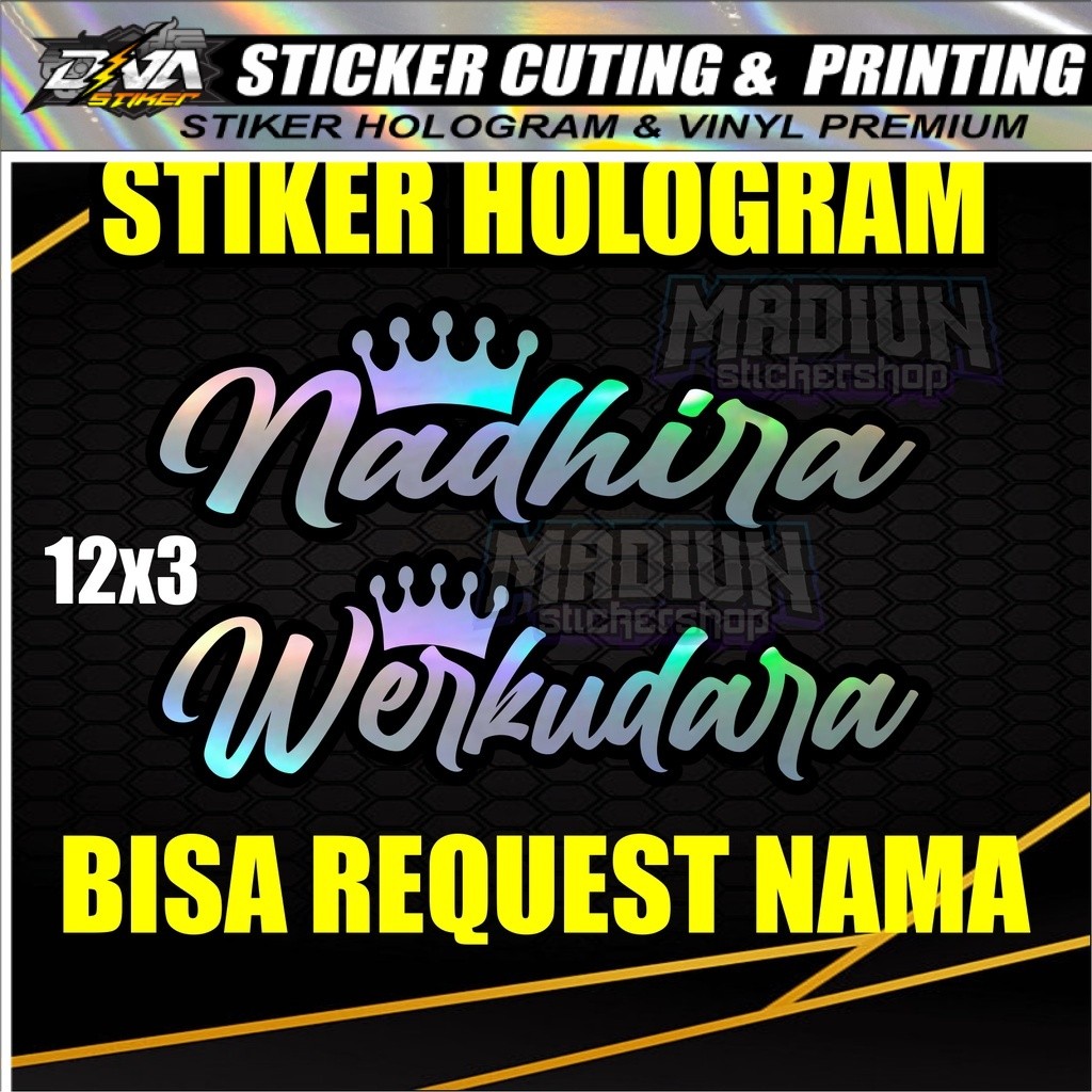 STIKER NAMA HOLOGRAM BISA REQUEST NAMA STICKER HOLOGRAM STIKER CUTTING HOLOGRAM