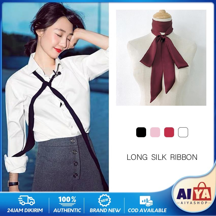 Silk Scarf Panjang 2M Syal Satin Polos/Scarf Leher Syal Wanita Neck Scarf Syal Selendang Panjang Ban