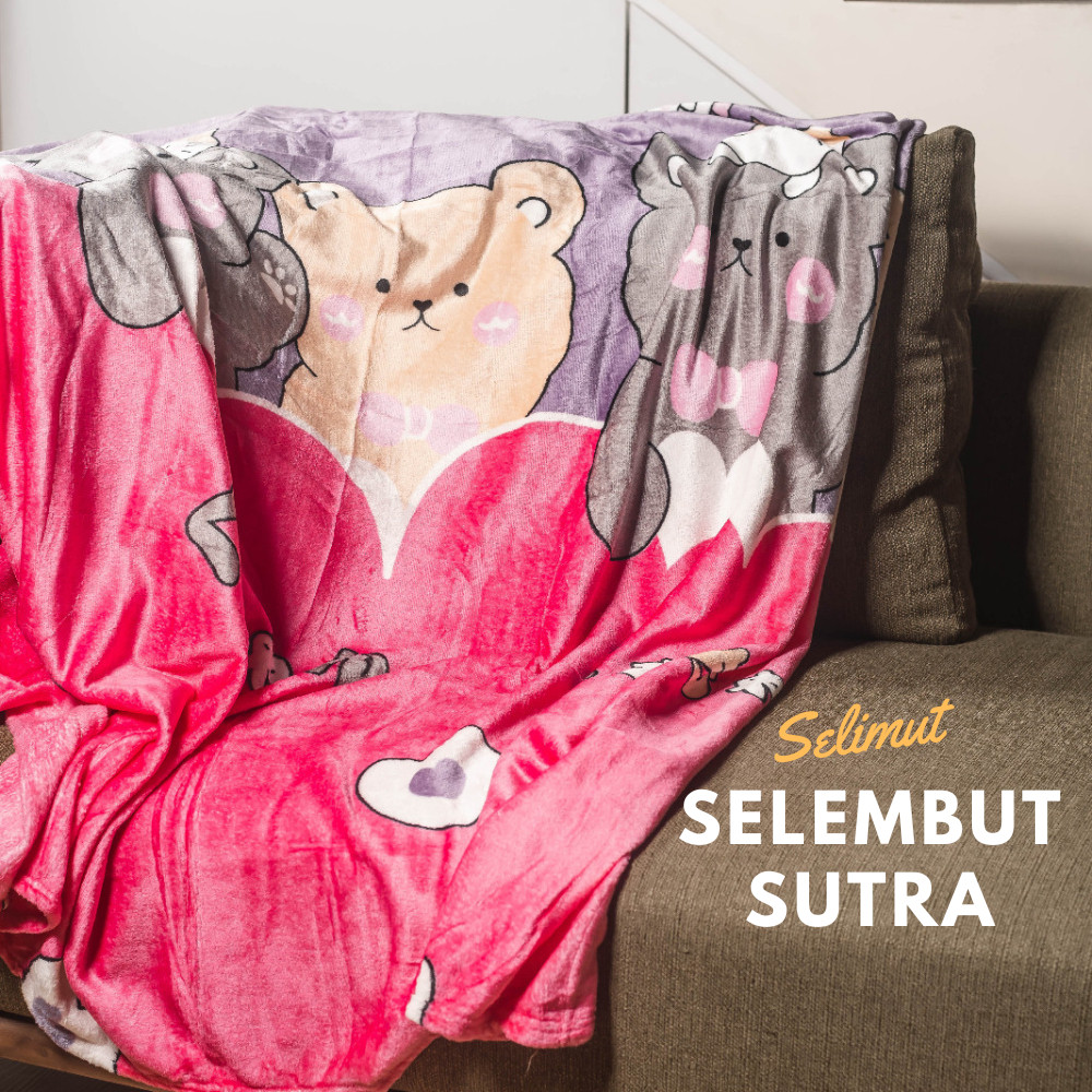 Akiko - Selimut Bulu Sutra Halus Lembut 150x200 Motif