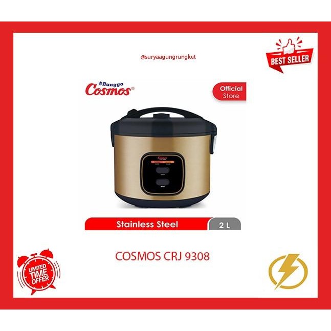 RICE COOKER COSMOS 2 LITER 400 WATT - CRJ 9308