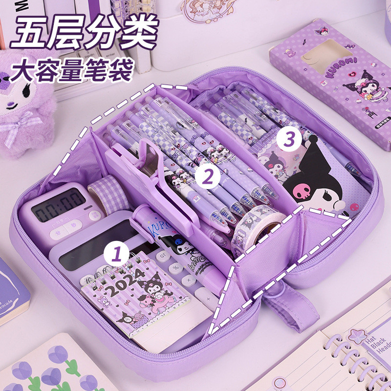 

24H SHIP Tempat Pensil Transparan Pelajar Kotak Alat Tulis Murid Sekolah Menengah Tahan Noda Kapasitas Besar NB