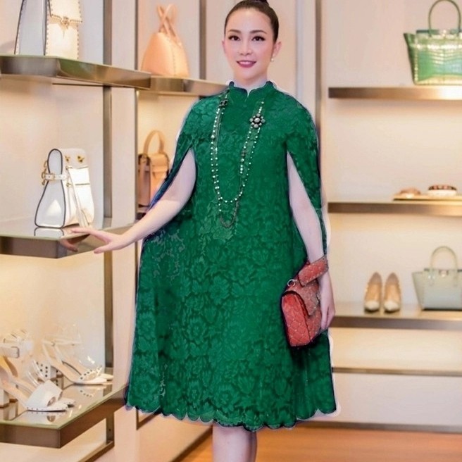 dress zaskia hijau botol Baju pesta brukat remaja terbaru murah mar at - M