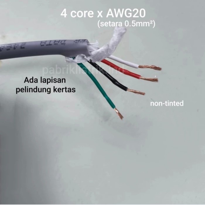 CC99 kabel control sensor 4C x AWG20 setara 4x0.5mm paper shielded 4 core AWG 20 brand HAEKWANG roll