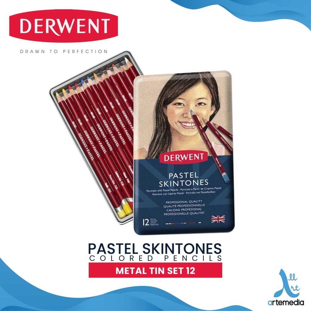 

Gramedia Surabaya - Derwent Pastel Skintone 12 Pencil Color Metal Tin Set