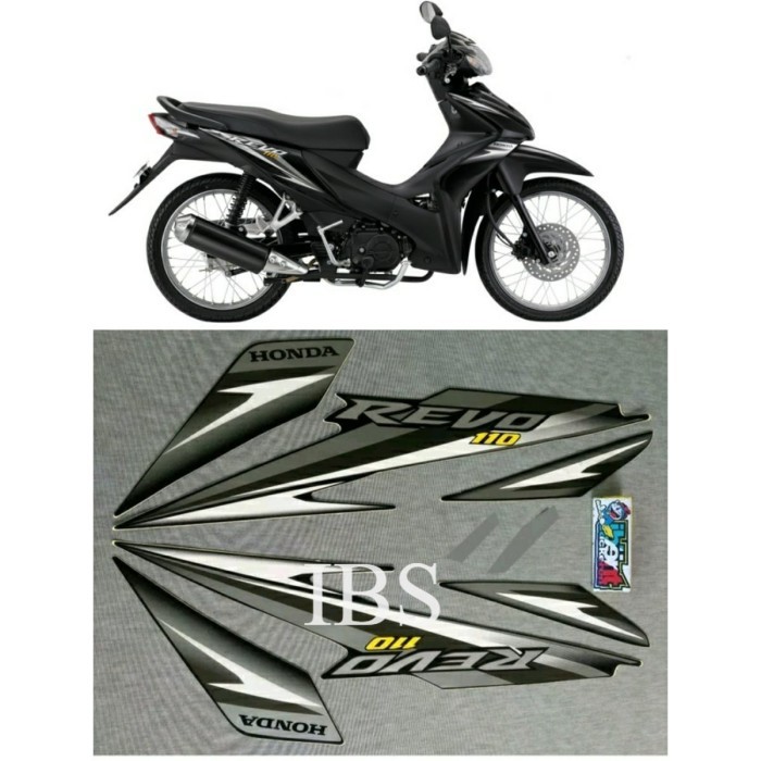 STRIPING STANDAR HONDA REVO 110 HITAM 2010 POLET STIKER