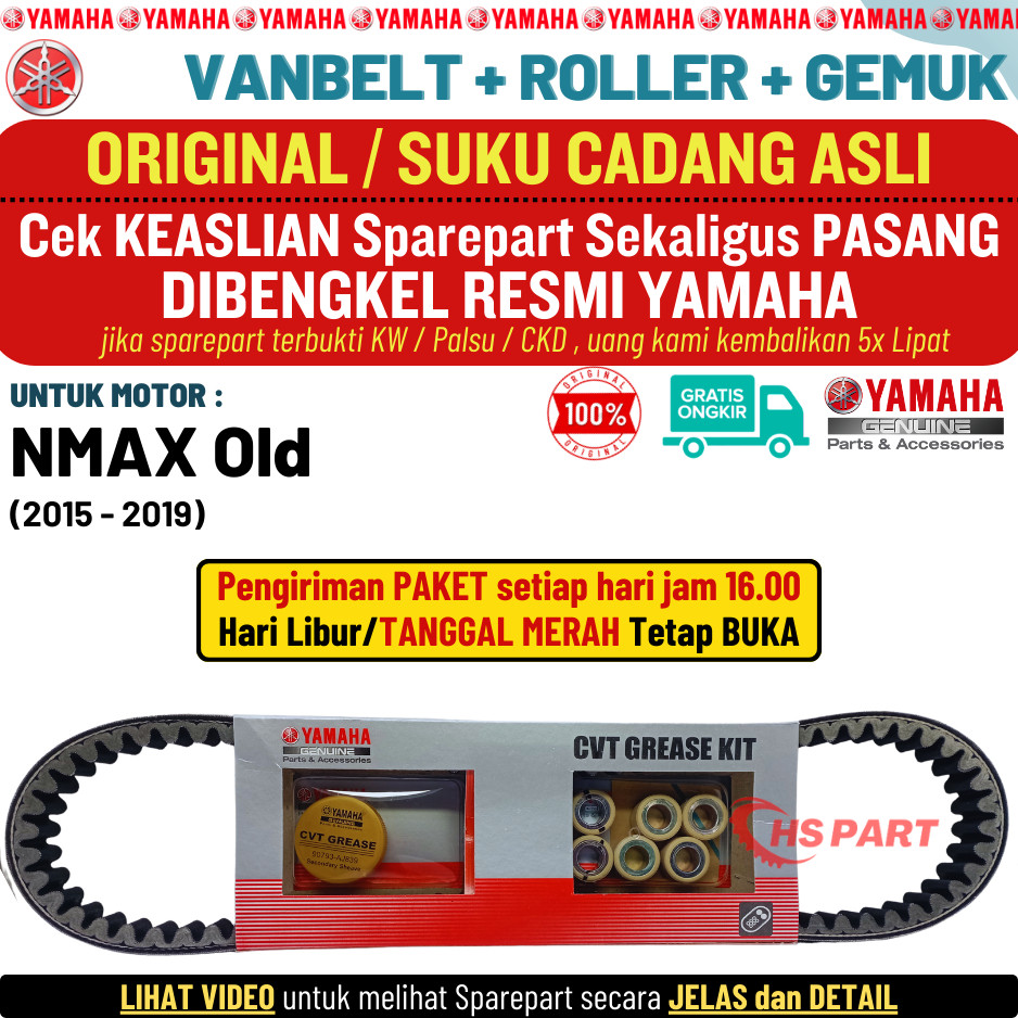 Vanbelt Nmax Old Original Yamaha , Vbelt Nmax Original Yamaha , Roller Nmax Old Original Yamaha , Gr