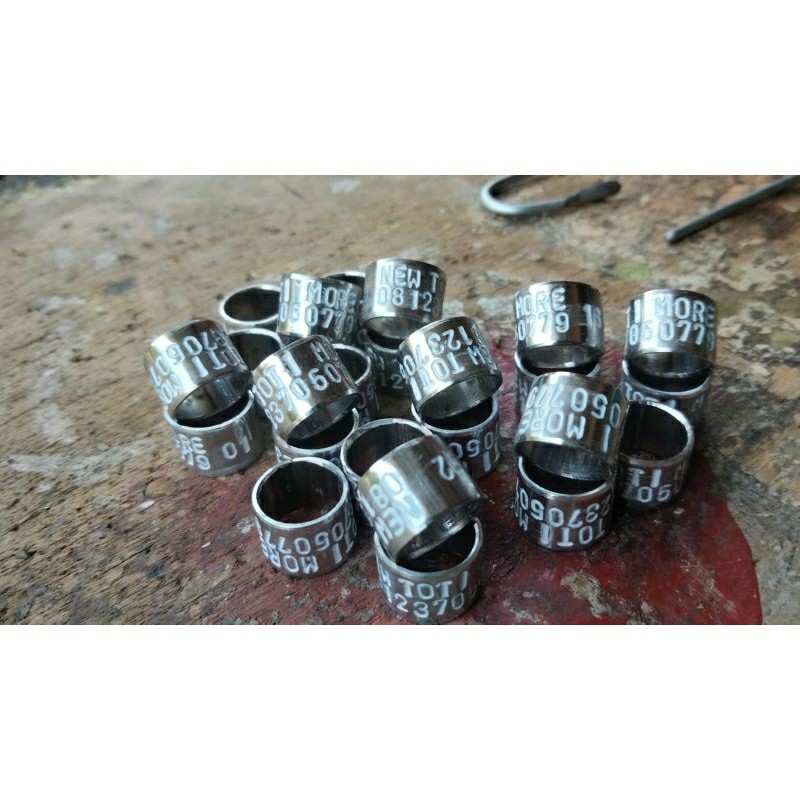 Gelang Burung Ring burung dara,mepati tipe baja.ketrok