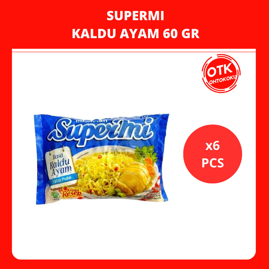 

Supermi Mi Instan Rasa Kaldu Ayam 60 gr x 6 pcs
