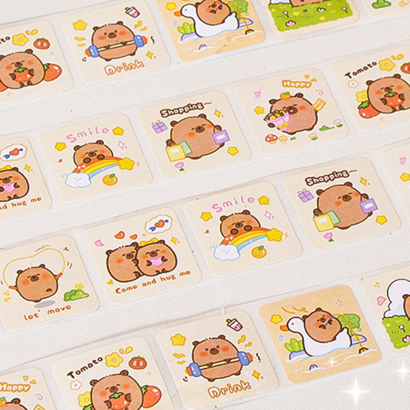 

CODStiker Segel Kapibara Lucu Stiker Label Kartun Stiker Gulung Dekoratif-GS