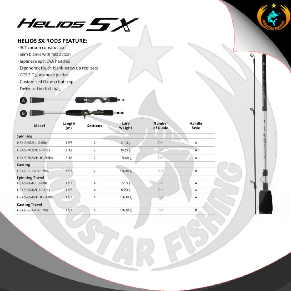 JORAN PANCING OKUMA HELIOS 662 UL SPIN 2 - 6LBS