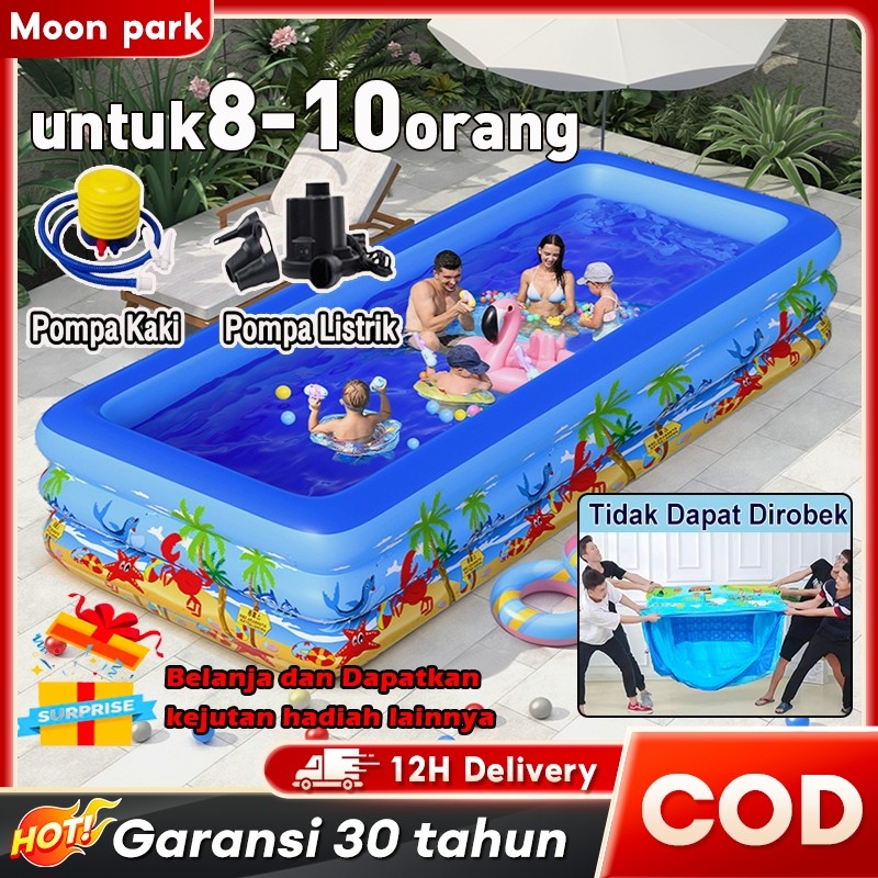 NJ89IU 【Reday stock】kolam renang anak panjangnya 310cm kolam renang anak Karet yang