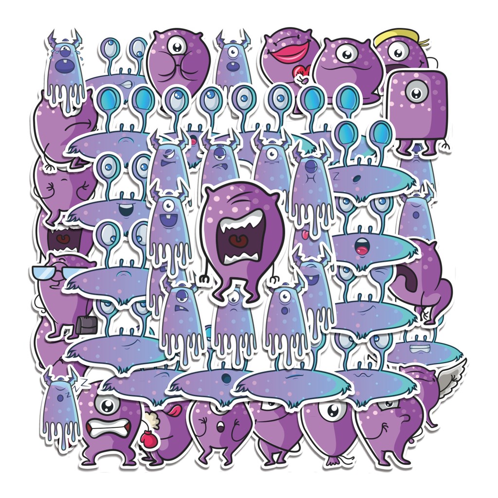 

COD 50 Pcs Stiker Cute Purple Demon Lucu Anti Air Untuk Dekorasi Notebook Sepeda Skateboard Handphone